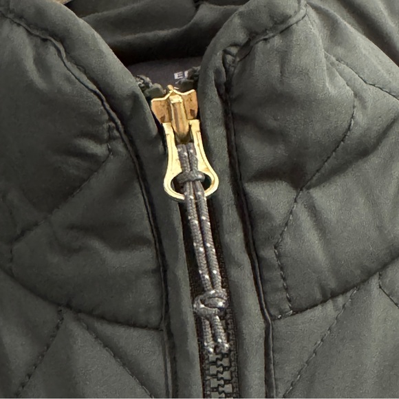 Olive Green Oversized Eddie Bauer Quilted Padded Full Zip Barn Bomber Jacket - Picture 9 of 14